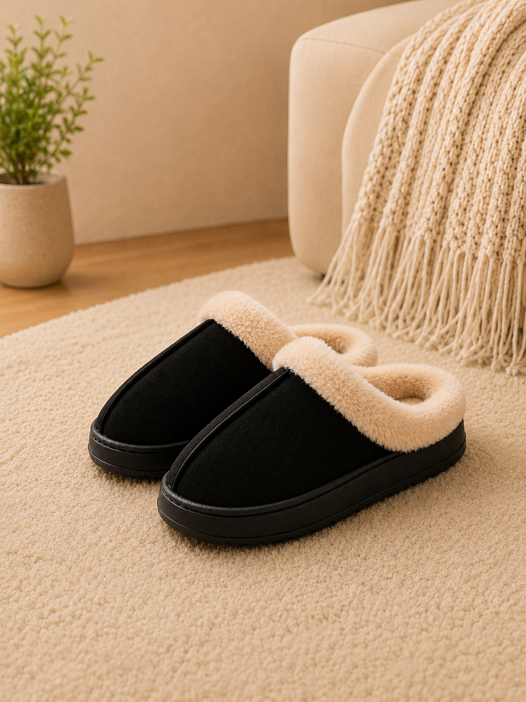 Pantuflas Fluffy Crème