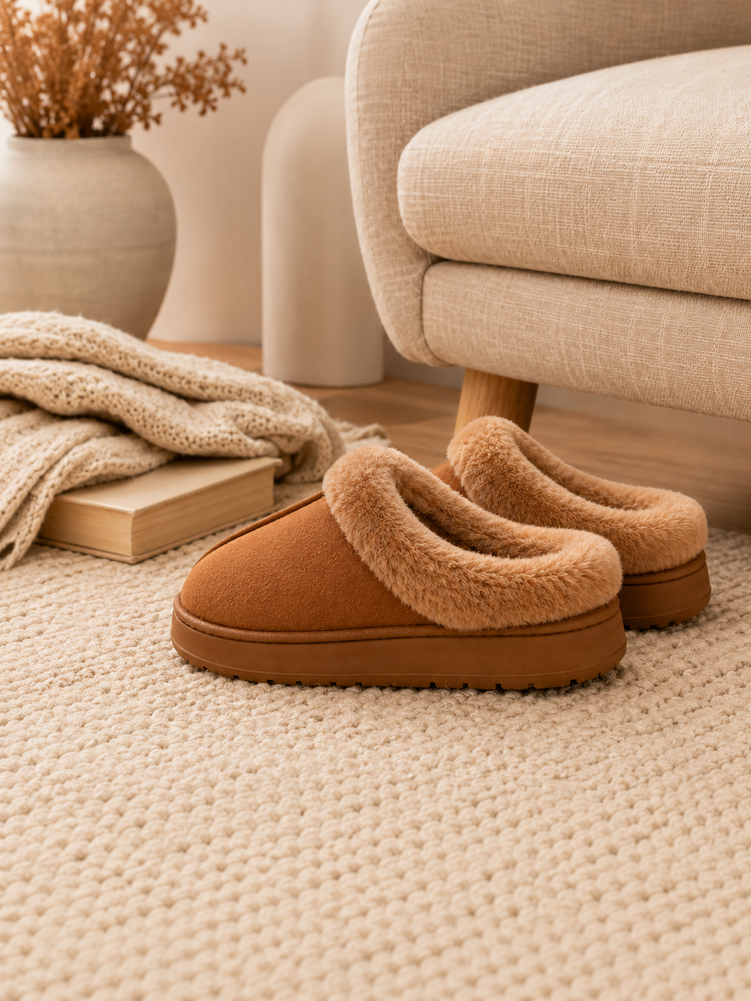 Pantuflas Fluffy Crème