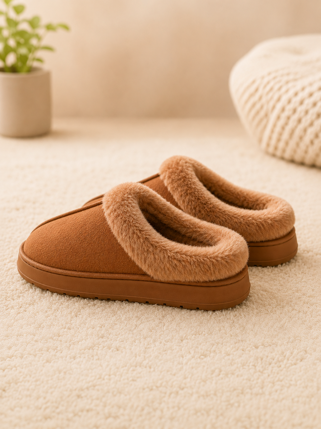 Pantuflas Fluffy Crème