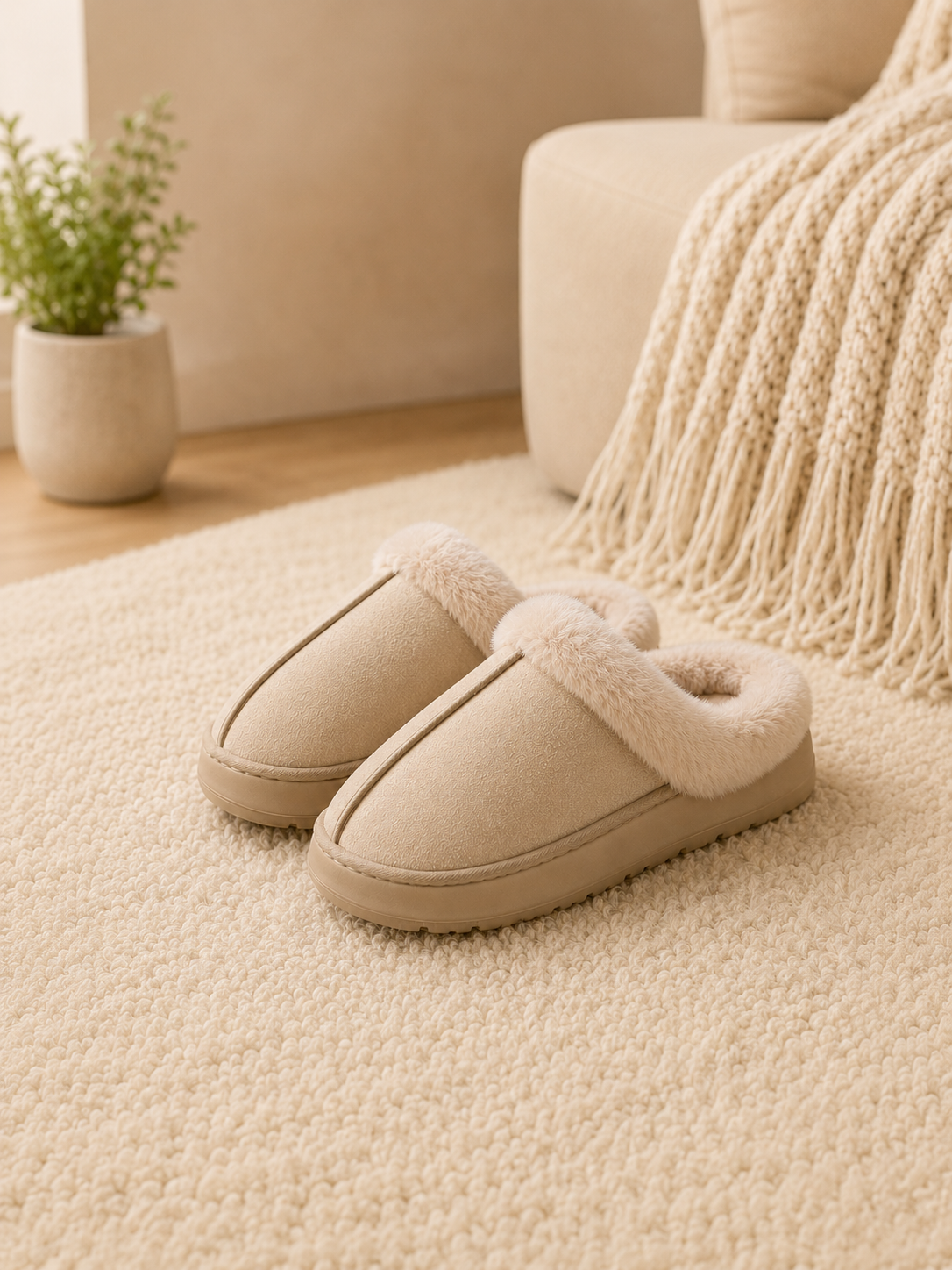 Pantuflas Fluffy Crème